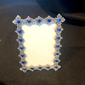 Ornate Blue and Silver Picture Frame 41/2” by5 3/4” Priced to sell